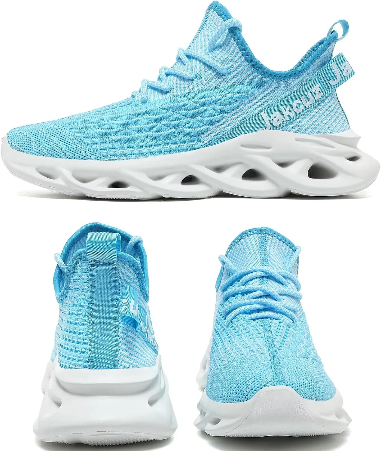 Jakcuz Plus Size Men's Lightweight Walking Shoes Mesh Fish Scale Pattern Fashion Sneakers