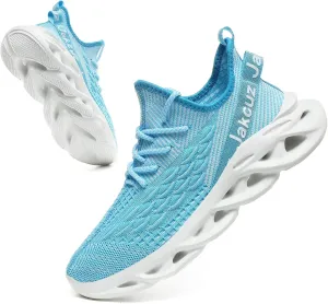 Jakcuz Plus Size Men's Lightweight Walking Shoes Mesh Fish Scale Pattern Fashion Sneakers