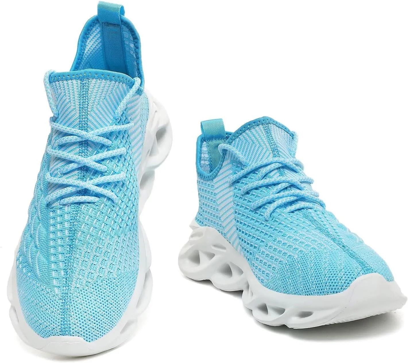 Jakcuz Plus Size Men's Lightweight Walking Shoes Mesh Fish Scale Pattern Fashion Sneakers