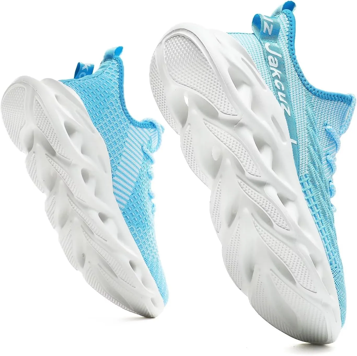 Jakcuz Plus Size Men's Lightweight Walking Shoes Mesh Fish Scale Pattern Fashion Sneakers