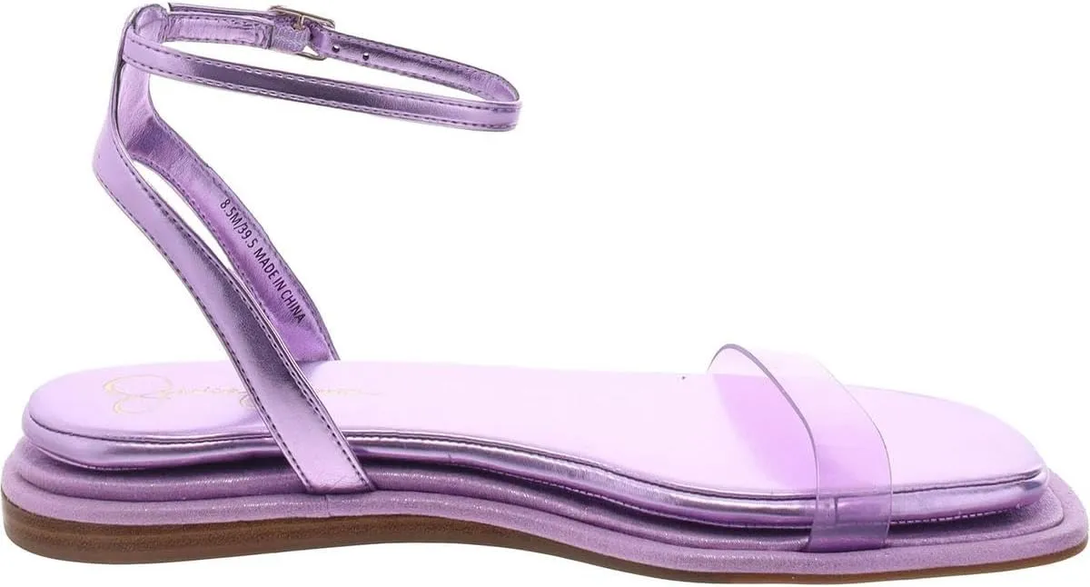 Jessica Simpson Womens Betania Flat Open Toe Ankle Strap