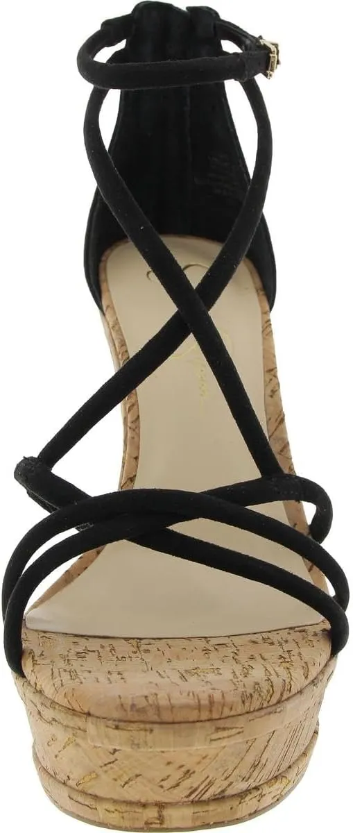 Jessica Simpson Womens Olype Faux Suede Open Toe Wedge Sandals