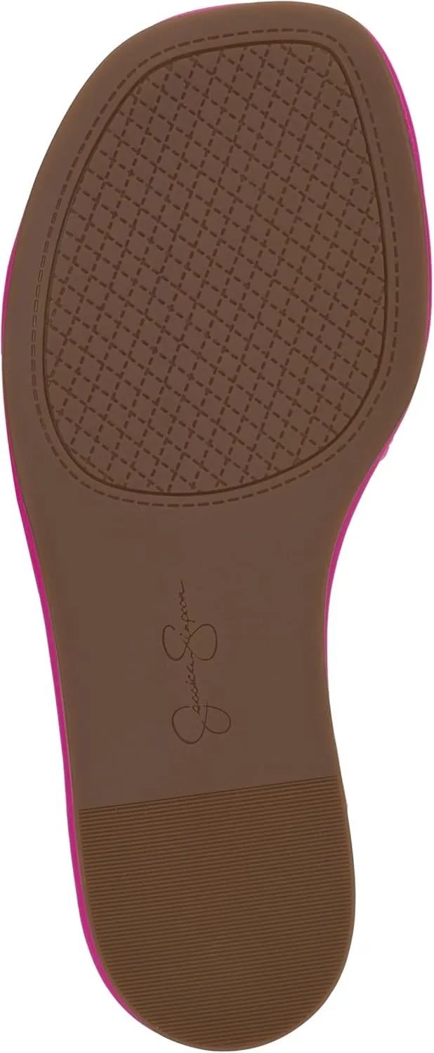 Jessica Simpson Womens Strappy Faux Leather Slide Sandals