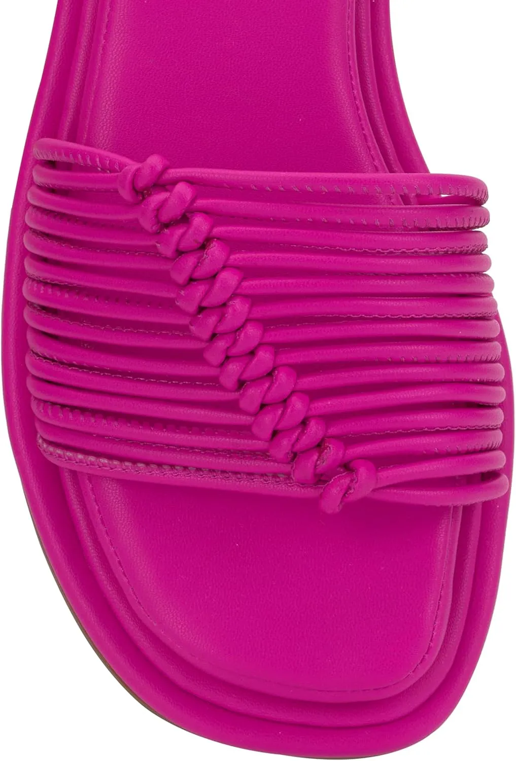 Jessica Simpson Womens Strappy Faux Leather Slide Sandals
