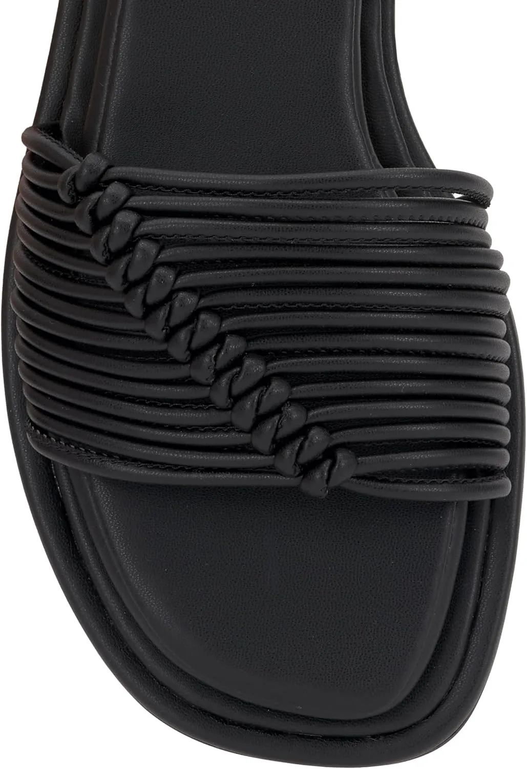 Jessica Simpson Womens Strappy Faux Leather Slide Sandals