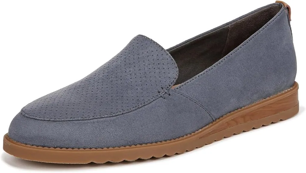 Jet Slip Secure platform Toe Oxide Loafers Classic Blue Away Attractive Scholl's Rounded Dr. Microfiber On