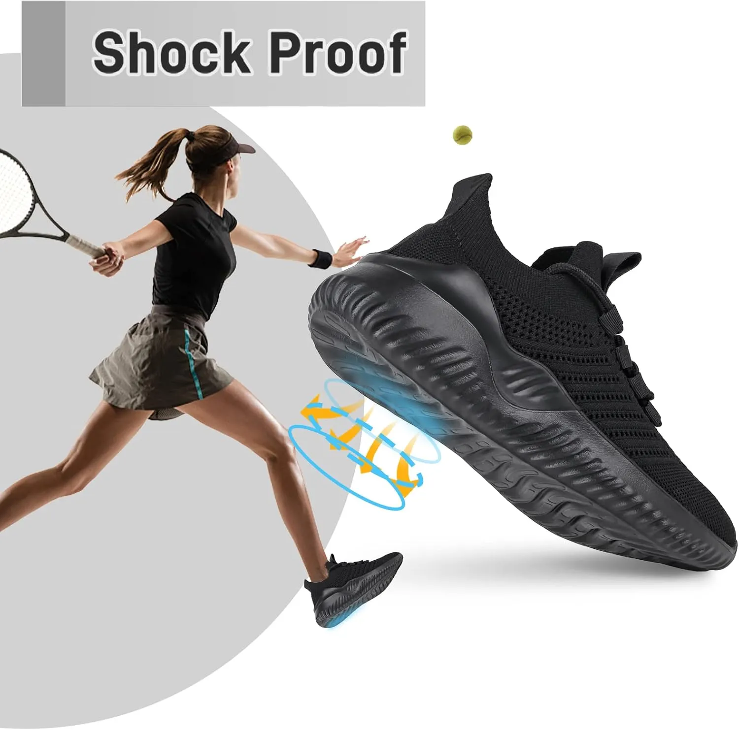 JIAFO Women's Walking Shoes, Slip on Tennis Shoes Women, Non Slip Shoes Sneakers, Casual Athletic Running Lightweight Breathable Mesh Knit