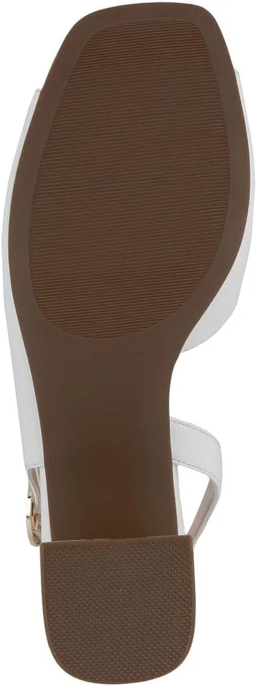 Jones New York Women's Patent Slingback Heeled Sandals | Block Heel Dress Shoes with Buckle | Open-Toe/Closed-Toe Elegant & Comfortable Footwear for Formal Events, Parties & Weddings