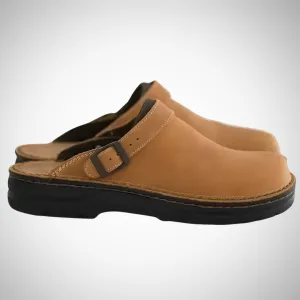 Joseph Men's Orthopedic Tan Leather Slip-On Clogs - Casual & Work Wear