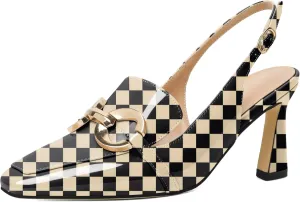 Joseywade Women Slingback Low Kitten Heels Loafer Pumps 2.5 Inch Heeled Sandals Closed Toe Dress Shoes