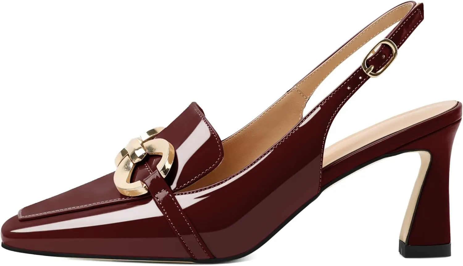 Joseywade Women Slingback Low Kitten Heels Loafer Pumps 2.5 Inch Heeled Sandals Closed Toe Dress Shoes