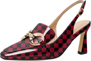Joseywade Women Slingback Low Kitten Heels Loafer Pumps 2.5 Inch Heeled Sandals Closed Toe Dress Shoes