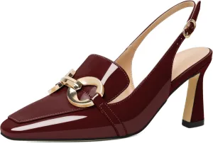 Joseywade Women Slingback Low Kitten Heels Loafer Pumps 2.5 Inch Heeled Sandals Closed Toe Dress Shoes