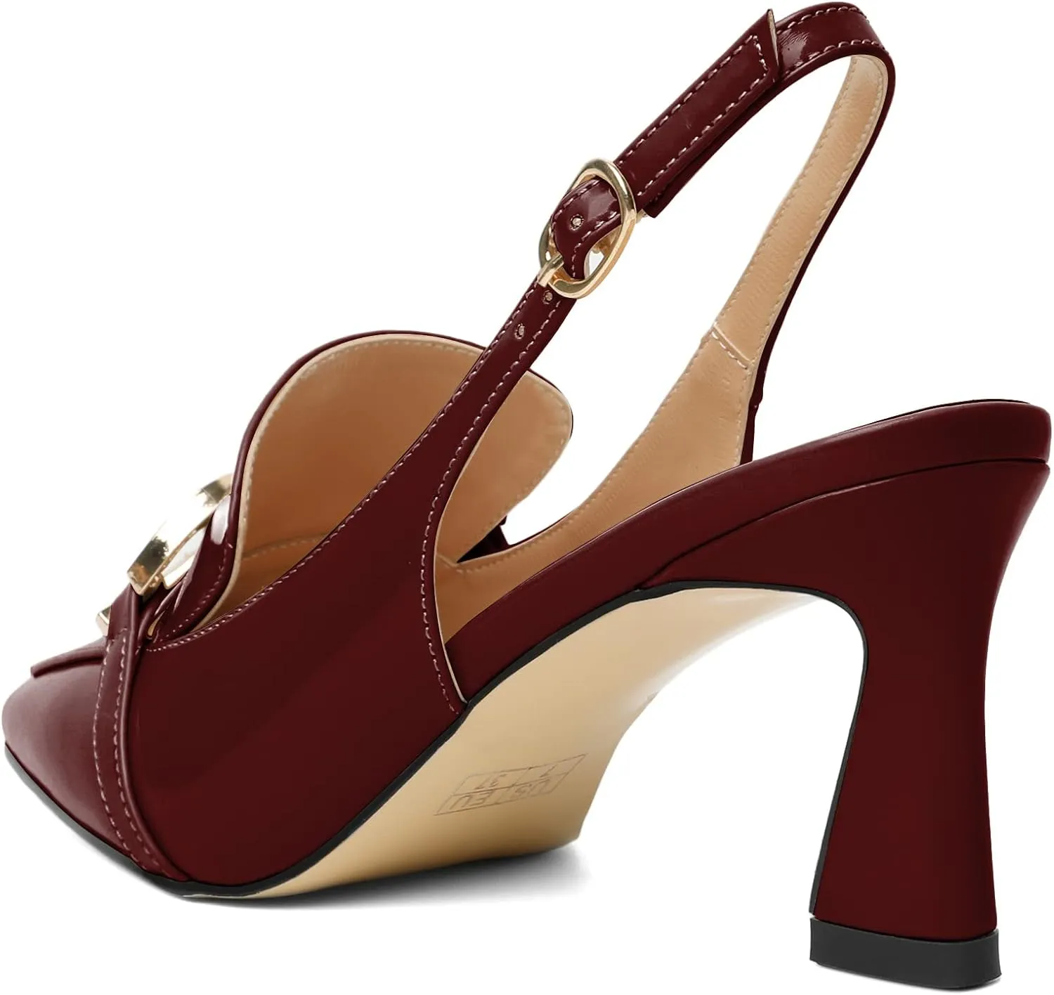 Joseywade Women Slingback Low Kitten Heels Loafer Pumps 2.5 Inch Heeled Sandals Closed Toe Dress Shoes
