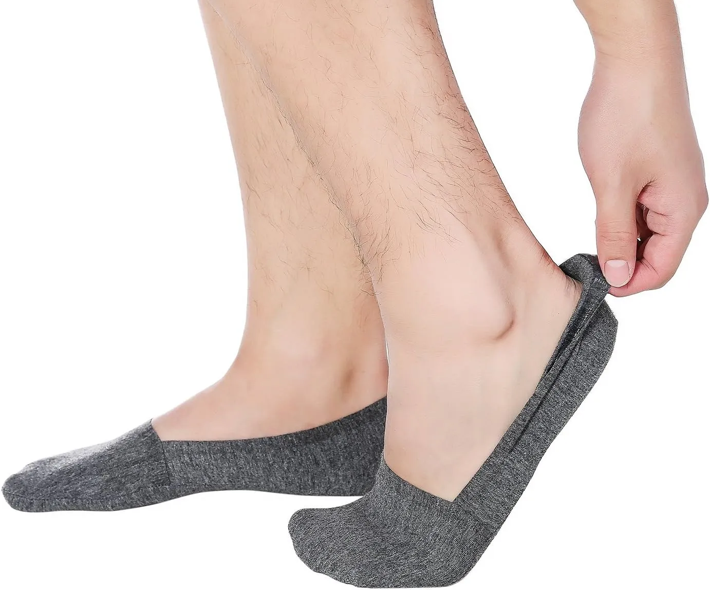 Joulli Mens No Show Socks Non-Slip Grips Casual Low Cut Boat Sock 6 Pack