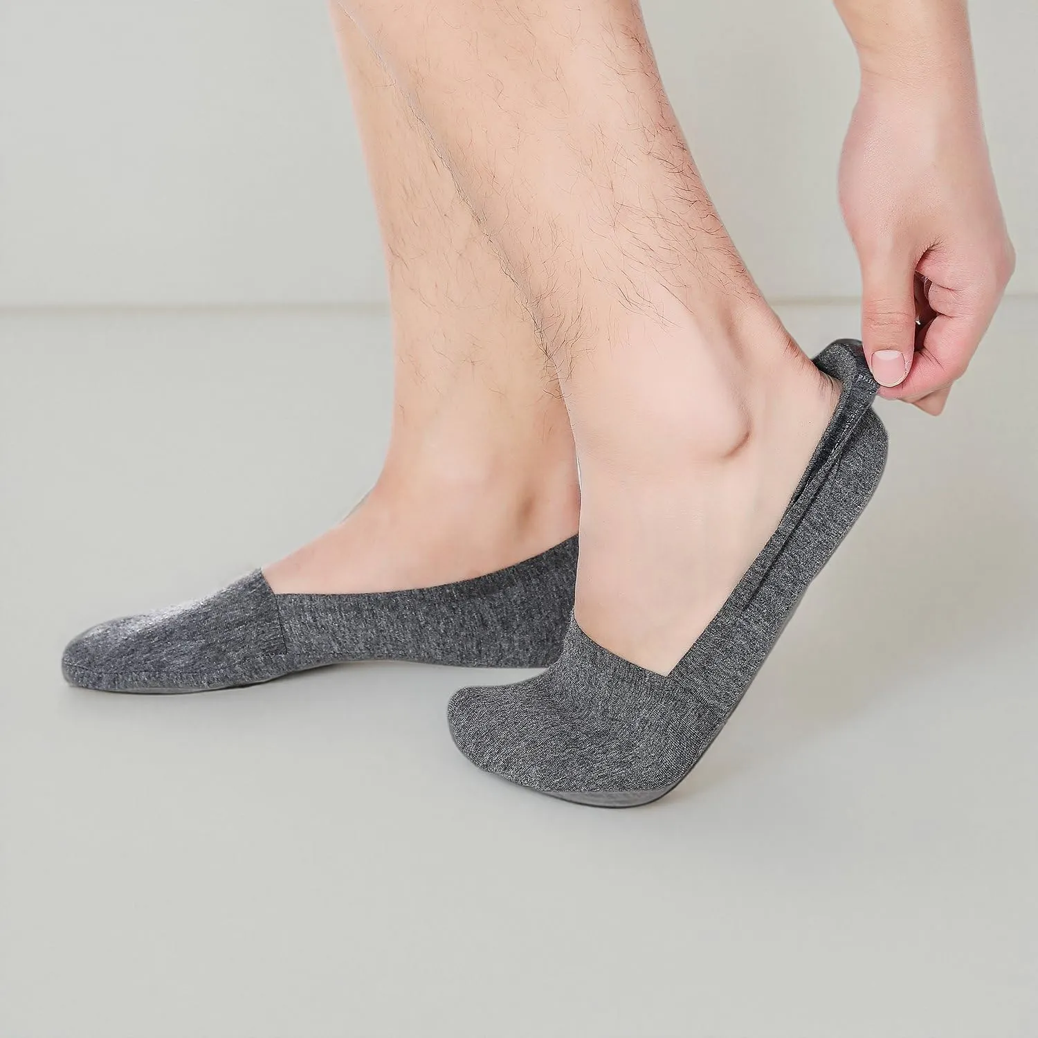 Joulli Mens No Show Socks Non-Slip Grips Casual Low Cut Boat Sock 6 Pack