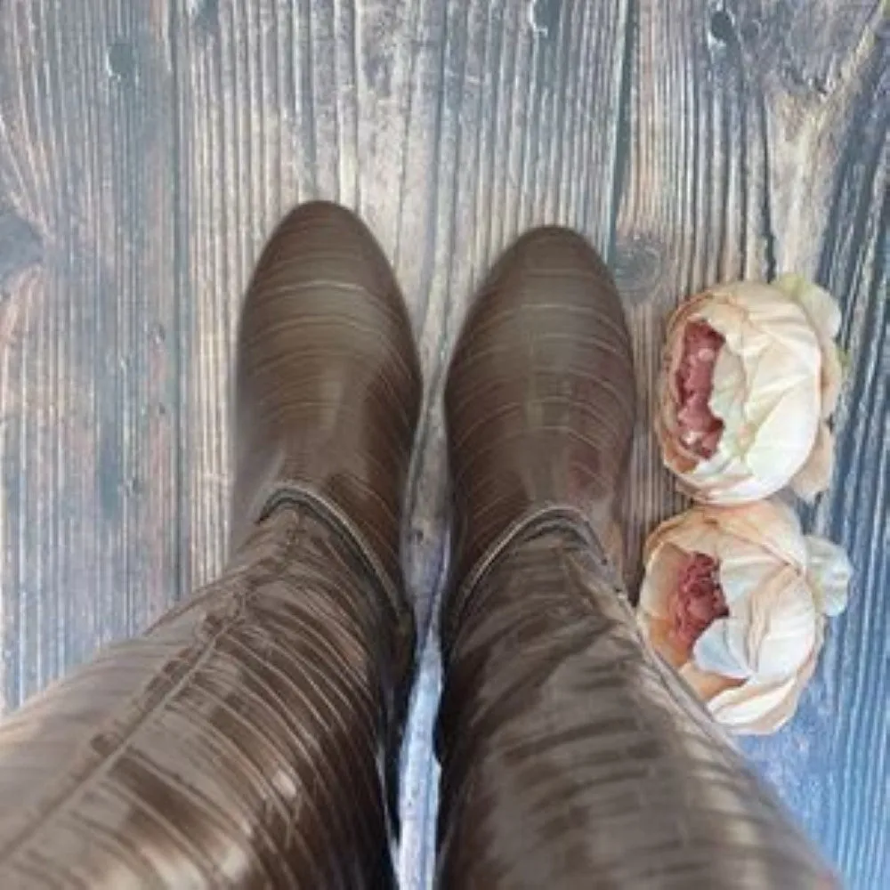 Karen Scott Brown Hanna Wide-Calf Dress Boots 9M