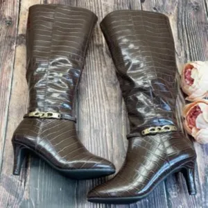 Karen Scott Brown Hanna Wide-Calf Dress Boots 9M