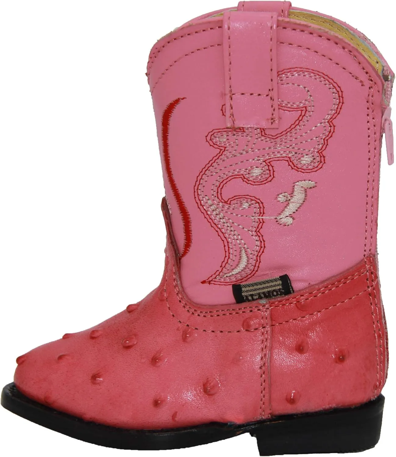 Kids Cowboy Boot Infant Toddler Ostrich Print Western Boot