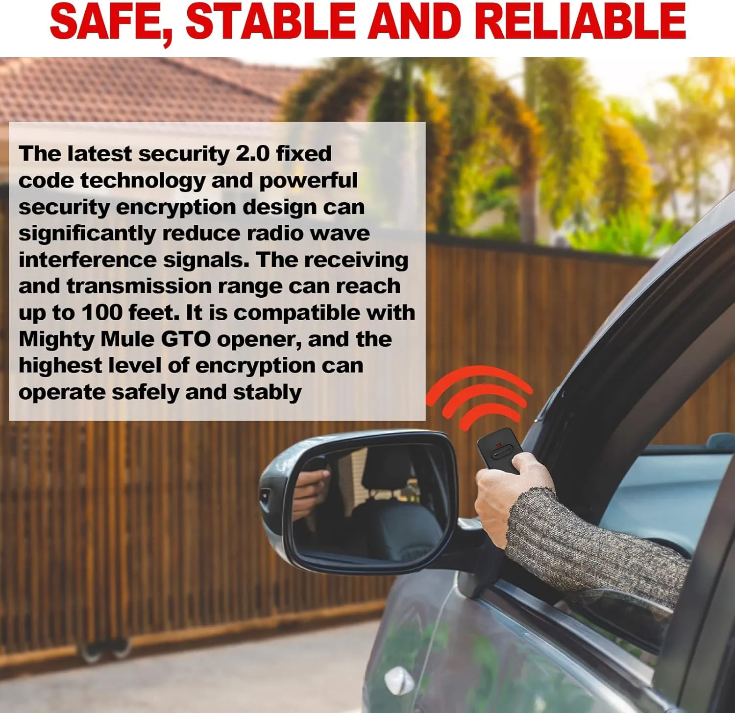 Kingdder 5 Pcs Gate Opener Remote Compatible with Mighty Mule RB741 Gate Control Remote Works Compatible with GTO RB741/FM135 Transmitter Control Single Button Garage Door Controller Replacement
