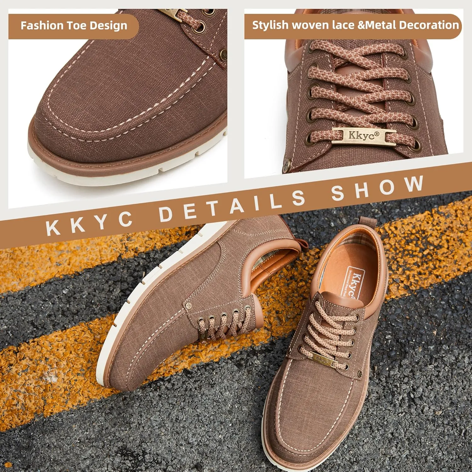 Kkyc Men's Shoes Comfortable Casual Shoes Slip on Lace up Shoes