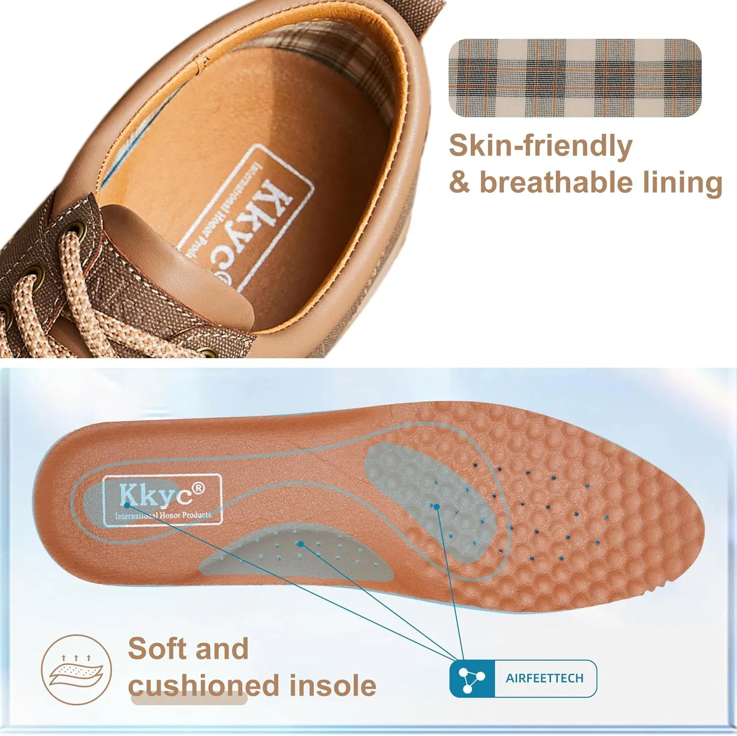 Kkyc Men's Shoes Comfortable Casual Shoes Slip on Lace up Shoes