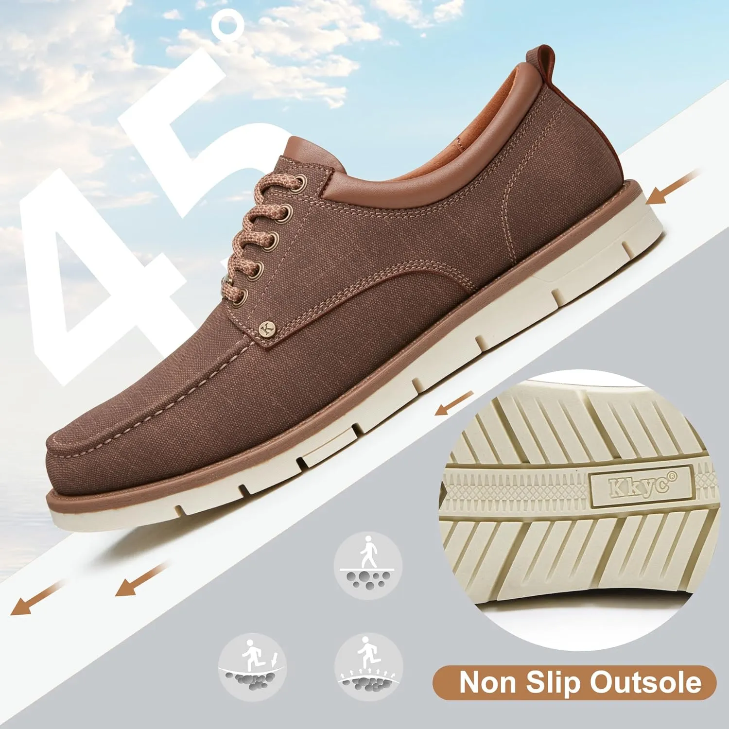 Kkyc Men's Shoes Comfortable Casual Shoes Slip on Lace up Shoes