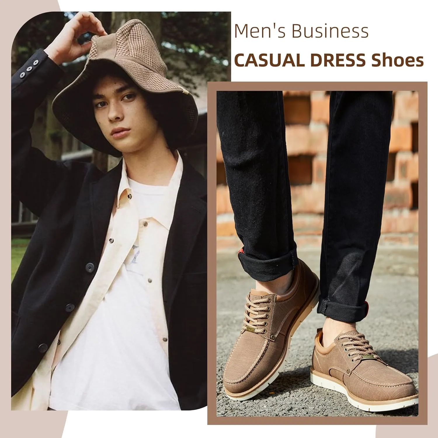 Kkyc Men's Shoes Comfortable Casual Shoes Slip on Lace up Shoes