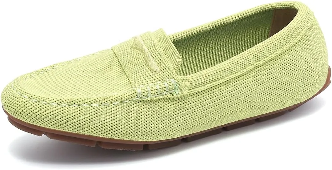 Knit Loafers for Women Comfortable Casual Slip On Driving Flats Shoes Comfortable Walking Boat Shoes