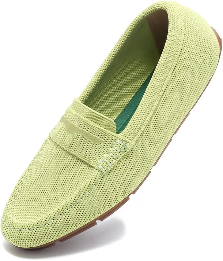 Knit Loafers for Women Comfortable Casual Slip On Driving Flats Shoes Comfortable Walking Boat Shoes