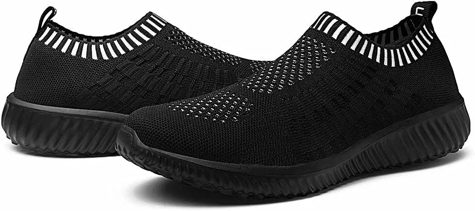 konhill Women's Slip On Walking Shoes Breathable Mesh Sneakers Work Casual Tennis Shoes