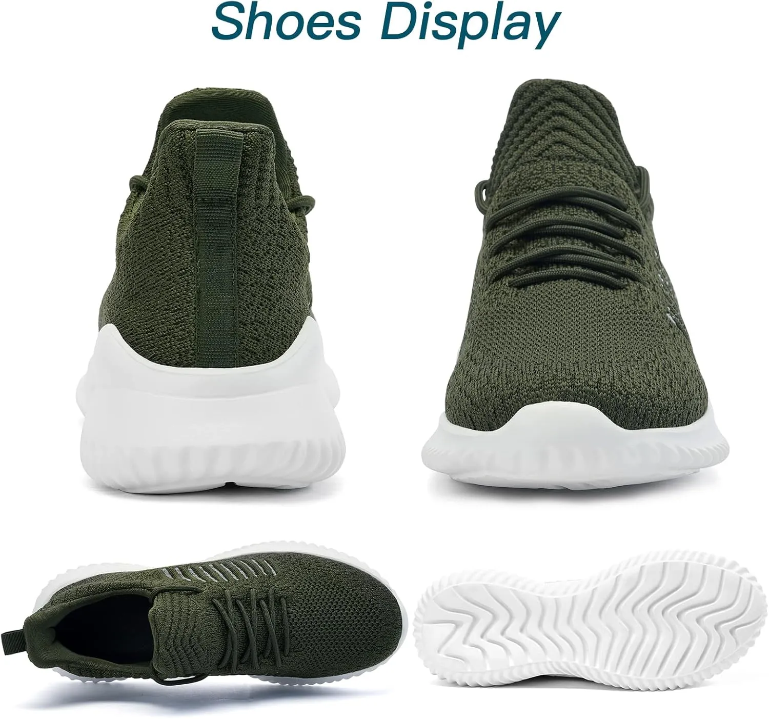 KPP Walking Shoes for Men Breathable Tennis Running Gym Sneakers Slip On Memory Foam Shoes