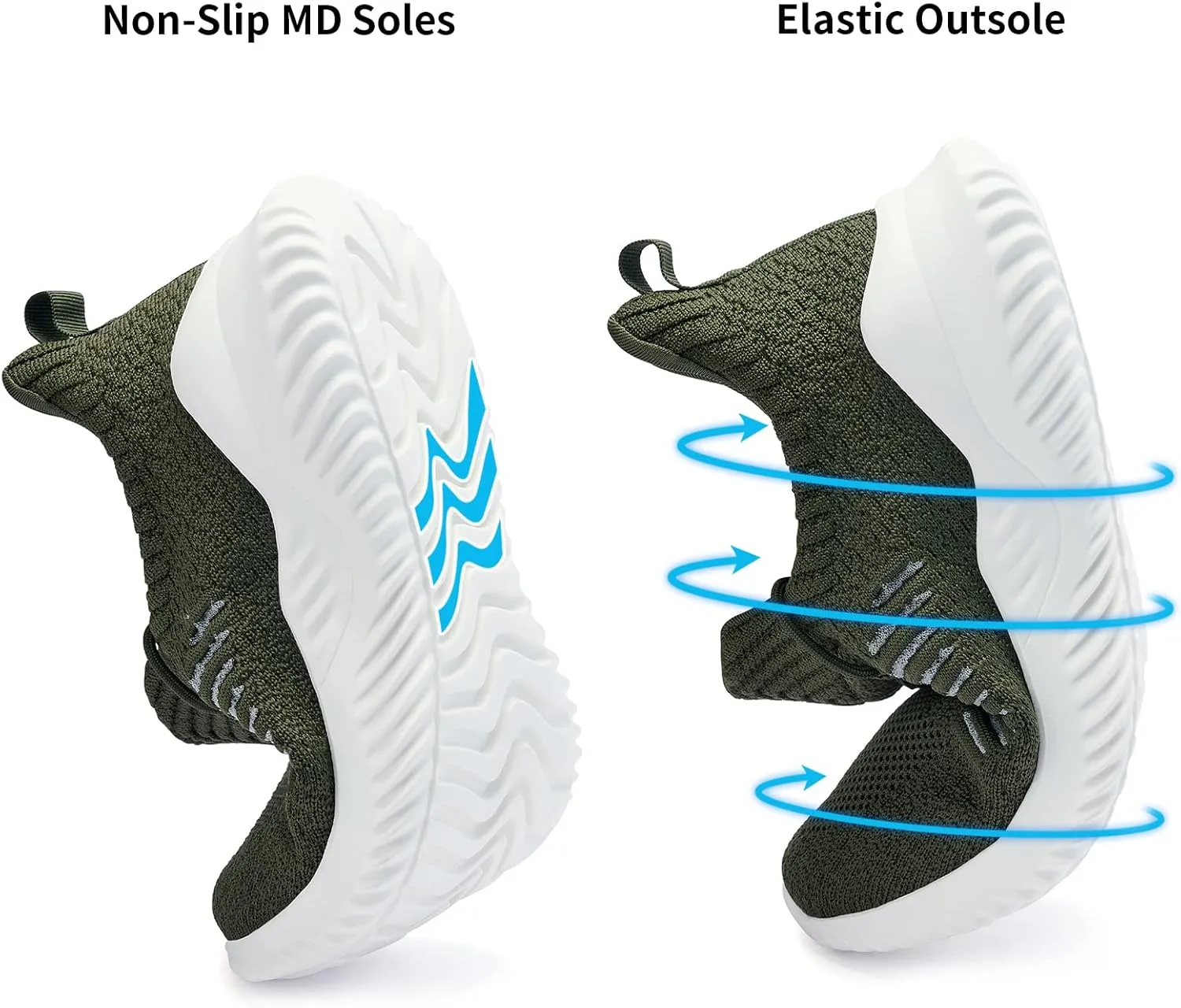 KPP Walking Shoes for Men Breathable Tennis Running Gym Sneakers Slip On Memory Foam Shoes