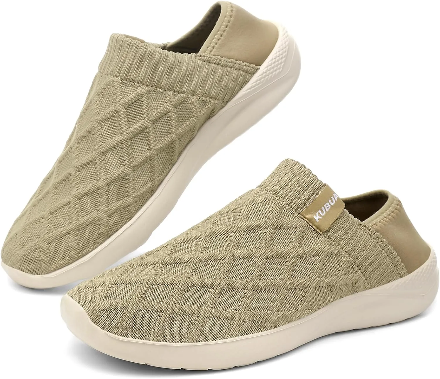 KUBUA Mens Womens Slippers Indoor Lightweight House Shoes Outdoor Breathable Slip on Loafers