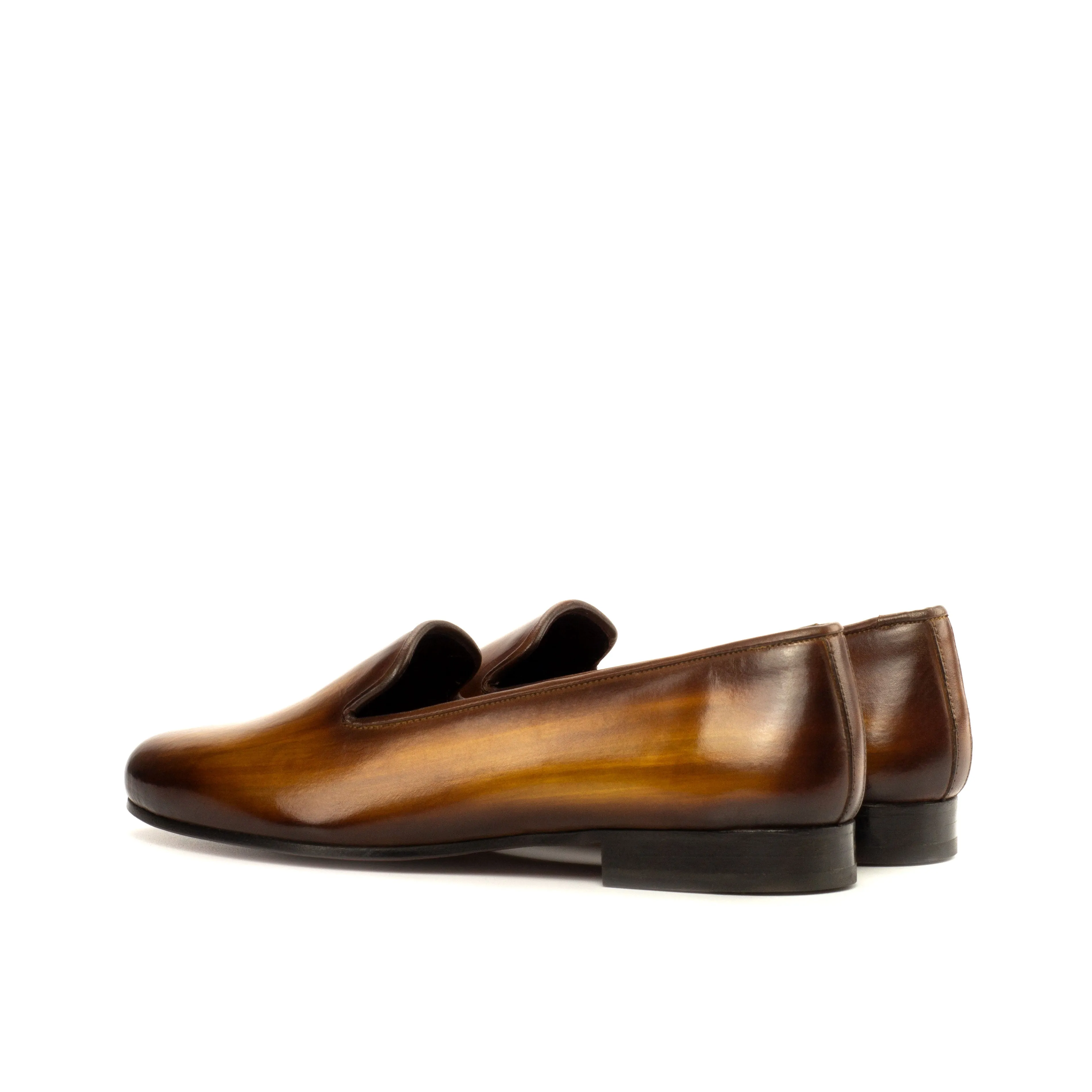 Ladies Rosa Slip On in Hand Painted Cognac Patina Calf Leather