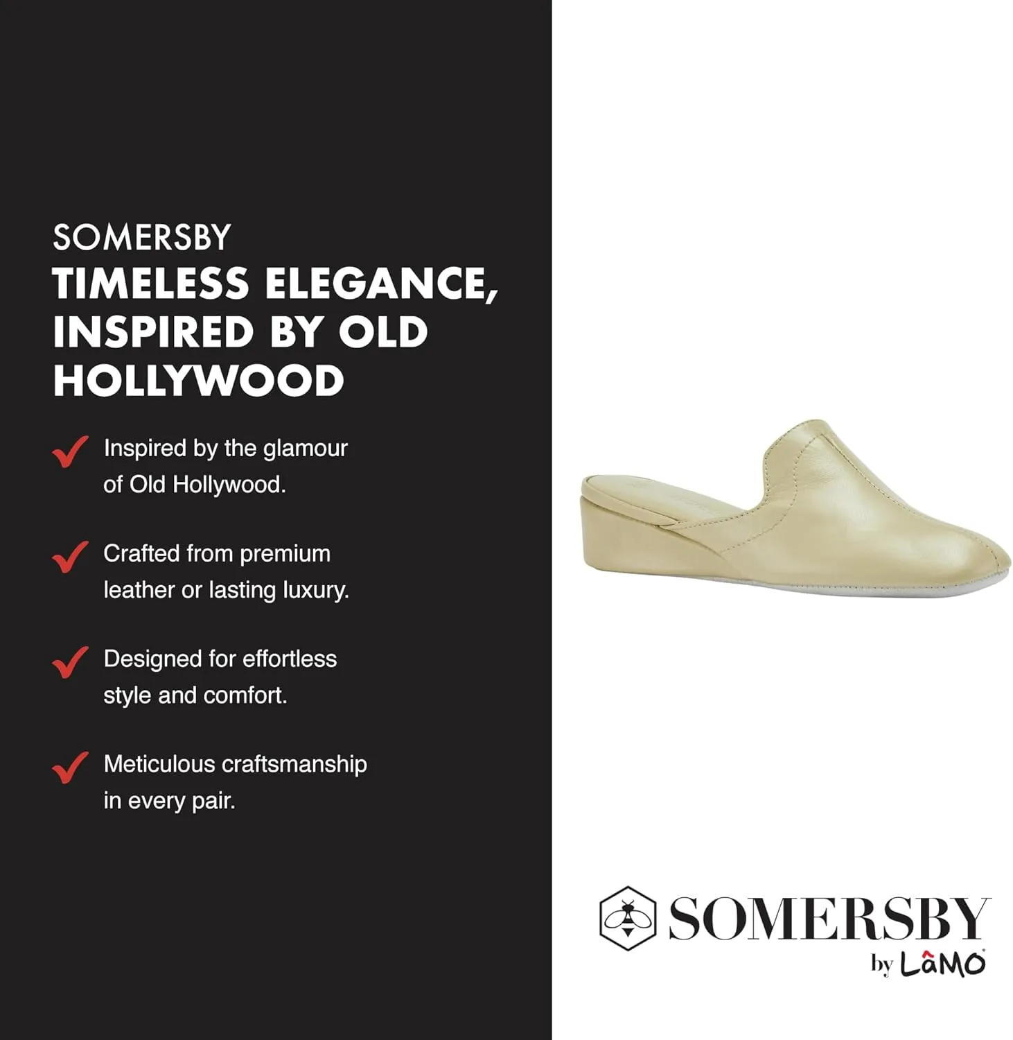 Lamo Somersby Blanche Women's Slippers, Slip-On Leather House Slippers for Women
