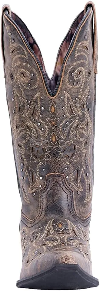 Laredo Womens Vanessa Snip Toe Dress Boots Mid Calf Mid Heel 2-3" - Black, Brown