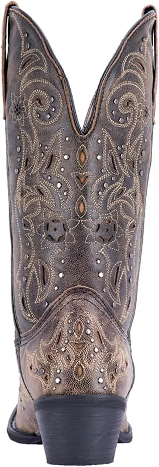 Laredo Womens Vanessa Snip Toe Dress Boots Mid Calf Mid Heel 2-3" - Black, Brown