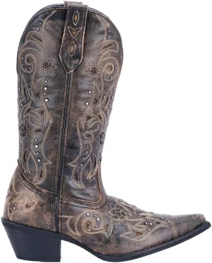 Laredo Womens Vanessa Snip Toe Dress Boots Mid Calf Mid Heel 2-3" - Black, Brown