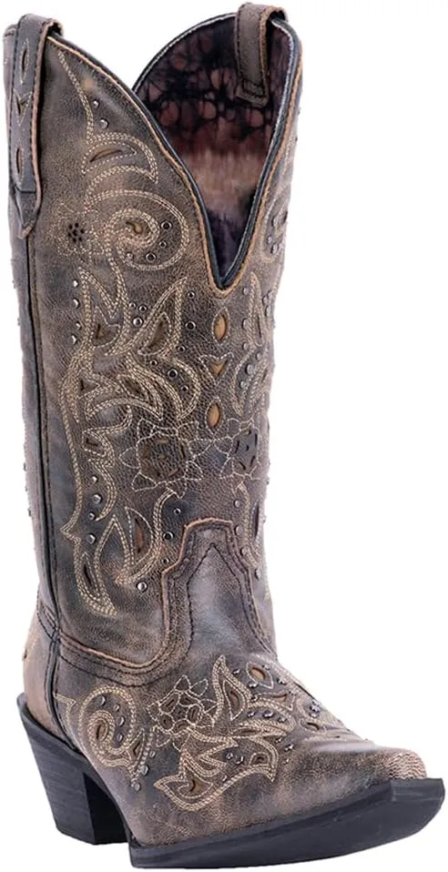 Laredo Womens Vanessa Snip Toe Dress Boots Mid Calf Mid Heel 2-3" - Black, Brown
