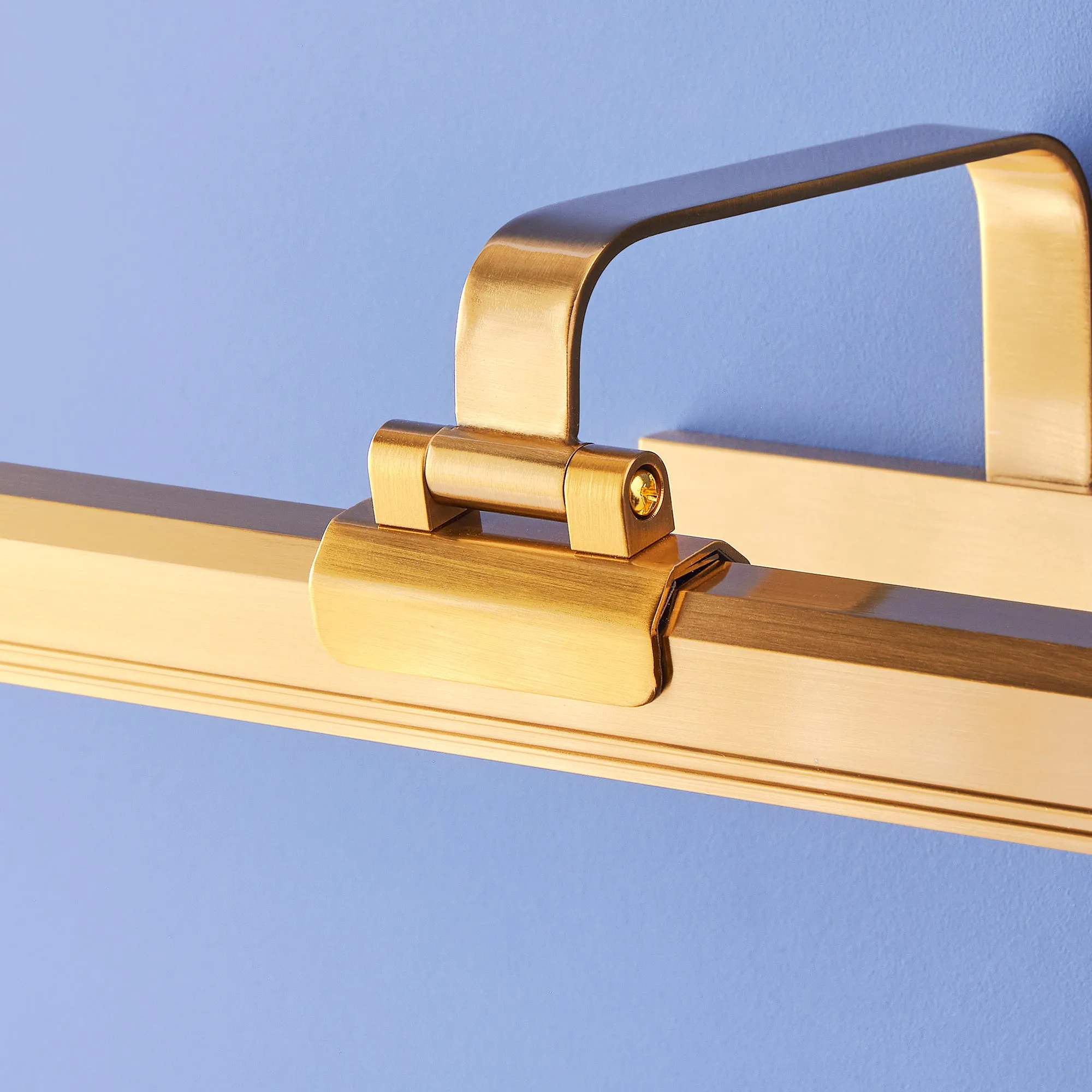 Larger Marcel rechargeable picture light in antique brass finish