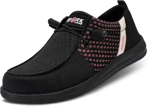 LARNMERN Steel Toe Loafers Women Lightweight Comfortable Slip On Walking Casual Flats Sneakers Work Safety Shoes