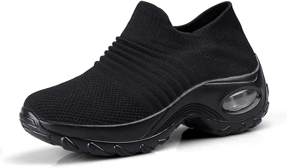 LEADER SHOW Women's Casual Walking Shoes Comfortable Loafers Slip-On Nursing Shoes Fashion Platform Sneakers