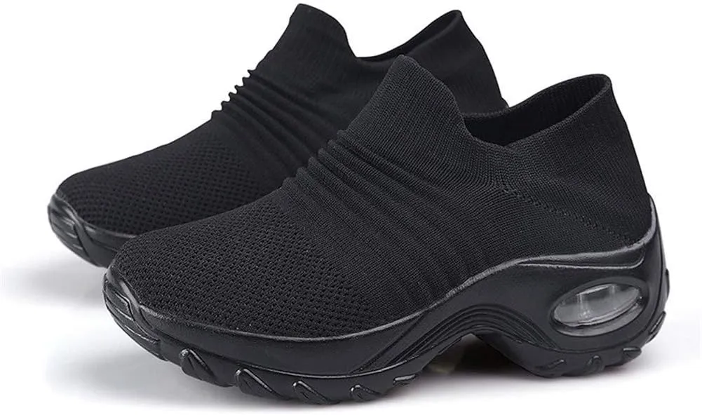 LEADER SHOW Women's Casual Walking Shoes Comfortable Loafers Slip-On Nursing Shoes Fashion Platform Sneakers