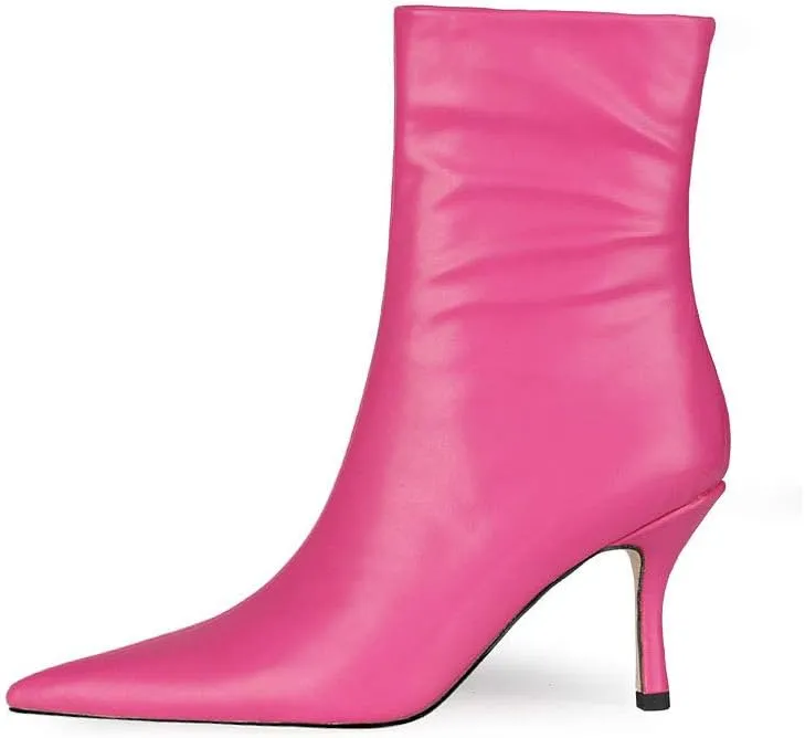 LEMUTISME Women's Trendy Snakeskin Booties Chic Pointed Toe Side Zip 3IN Stiletto High Heels Dress Fashion Ankle Boots For Office Party