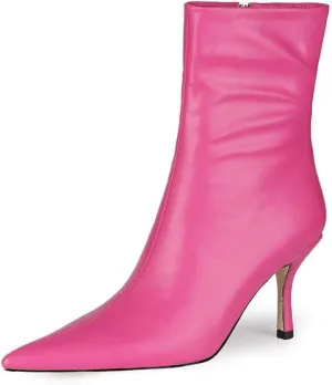 LEMUTISME Women's Trendy Snakeskin Booties Chic Pointed Toe Side Zip 3IN Stiletto High Heels Dress Fashion Ankle Boots For Office Party