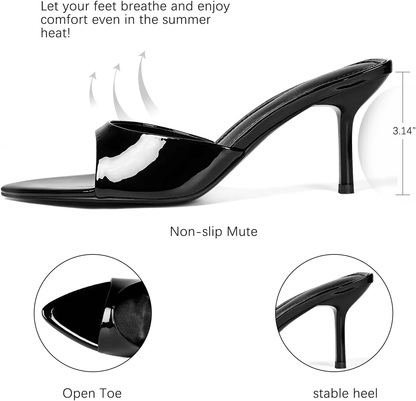 Leopard Kitten Heels Pointed Toe Mule Heels for Women Open Toe Kitten Heel for Party Dressy Wedding