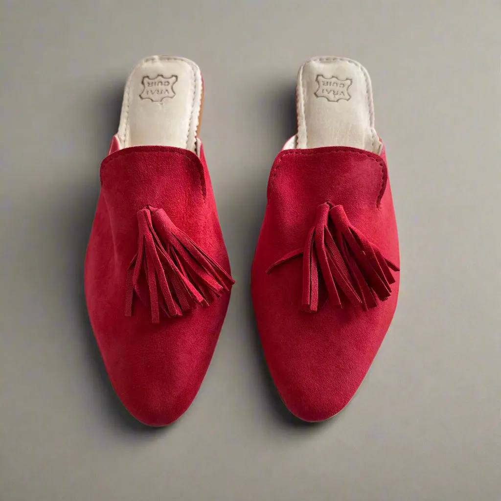 Light Red Tassel Mule
