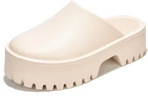 Lightweight Mule Clog Platform Sandals for Women - Comfortable, Non-Slip, Waterproof with Chunky Heels and Lug Sole - Fashionable Women's Sandals with Memory Foam Insole