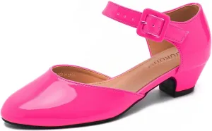 LIURUIJIA Women's Closed Toe Low Chunky Heel Pumps Ankle Strap Dress Shoes for Work Wedding Party Dance